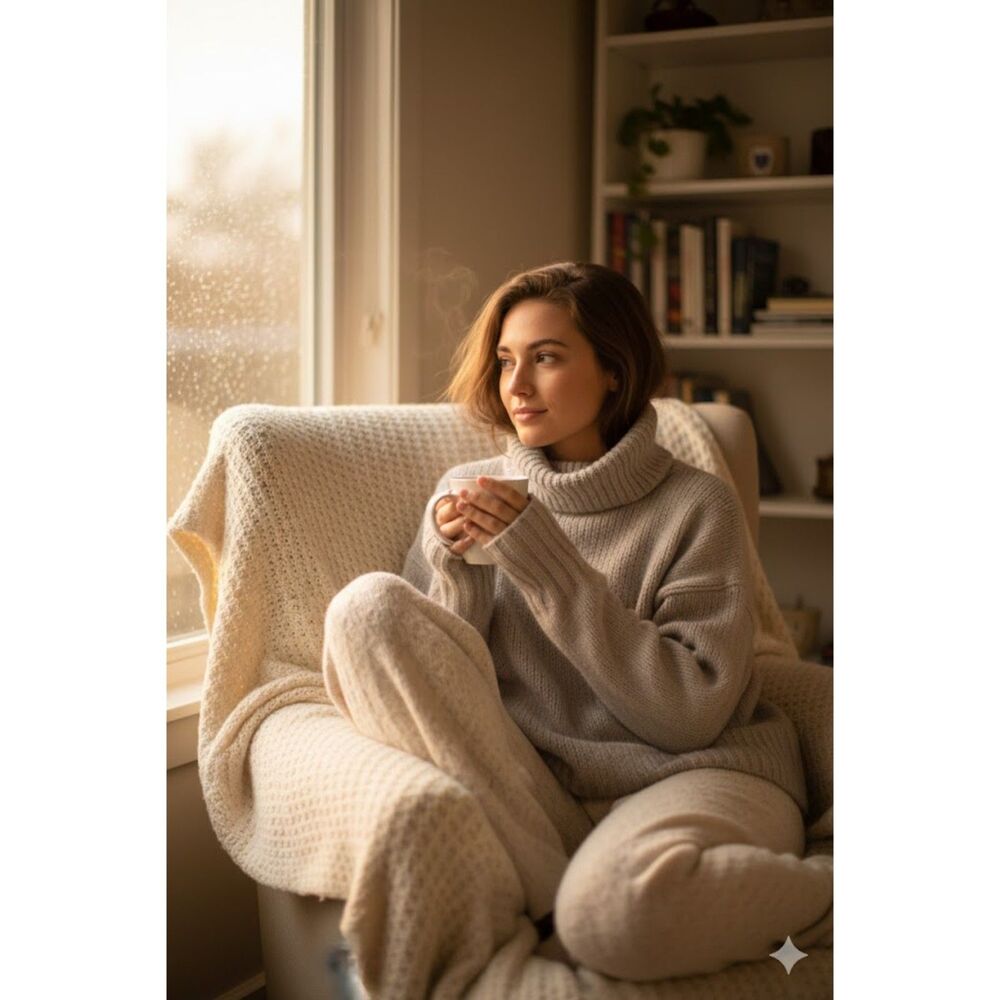 MOSA oversized womens gray cashmere turtleneck sweater medium